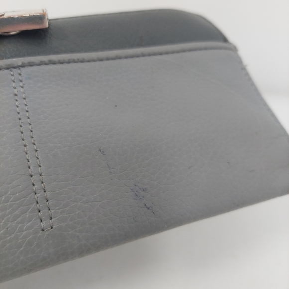 Brighton Barbados Large Pocket Wallet Grey Two Tone Pebbled Leather Bifold - Picture 3 of 10